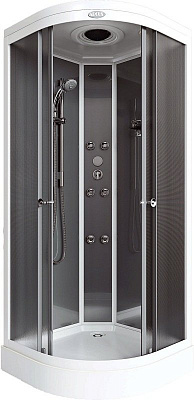 Душевая кабина Arcus AS-122 100x100 см фронтальные стекла - матовые фактурные задние матовые серебро