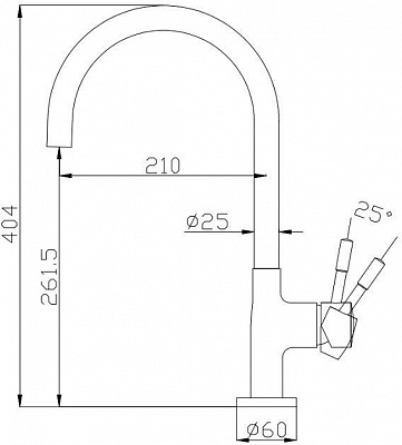 Смеситель для кухни Aquanet Steel AF210-41S Смеситель для кухни Aquanet Steel AF210-41S