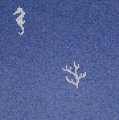 Мозаика The Crystal Collection Corals And Seahorses Blue 0.97x0.97