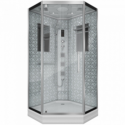 Душевая кабина Niagara NG-7717W 100x100 см с гидромассажем стенки белые