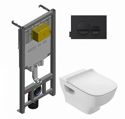 Комплект Jacob Delafon унитаз c инсталляцией и кнопкой Struktura, E21750RU-00 Комплект Jacob Delafon унитаз c инсталляцией и кнопкой Struktura, E21750RU-00