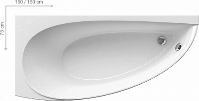 Акриловая ванна Ravak AVOCADO 160 см P