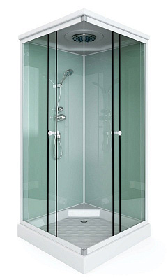 Душевая кабина Arcus Style S-41 90x90 см двери матовые фактурные задние стекла белые матовые