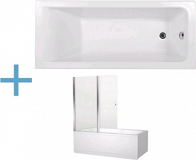 Акриловая ванна Aquanet Bright 170x75 (+ шторка Aquanet Alfa 4 NF6222-pivot) Акриловая ванна Aquanet Bright 170x75 (+ шторка Aquanet Alfa 4 NF6222-pivot)