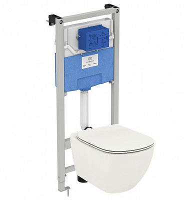 Комплект Ideal Standard Prosys Tesi с подвесным унитазом (матовый белый) и инсталляцией T0079V15SW Комплект Ideal Standard Prosys Tesi с подвесным унитазом (матовый белый) и инсталляцией T0079V15SW