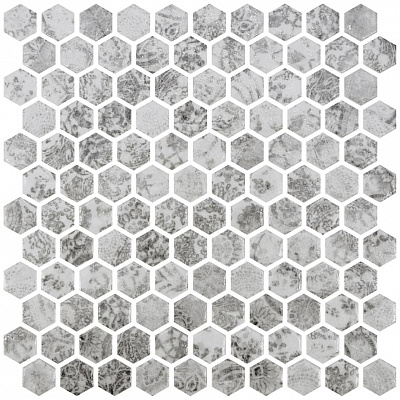Мозаика Hex Craquele Azualo Grey 30.1x29
