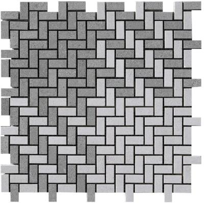 Mosaico Tessuto Rasato Grigio Bianco