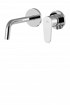 Смеситель встраиваемый для раковины с накладками диам.70мм, излив 175мм, Хром