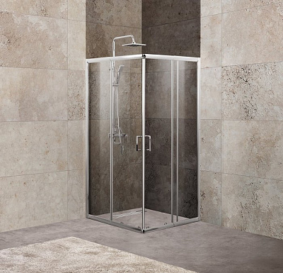 Душевой уголок BelBagno UNIQUE-A-2-85/100-C-Cr, профиль хром стекло прозрачное 100см