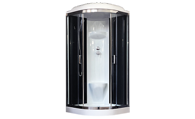 Душевая кабина Royal Bath RB100HK6-BT-CH 100x100 см двери прозрачные задние стенки черные