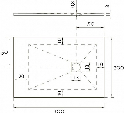 Душевой поддон Hidronatur Pleasure ATS-100x100U-W 100x100