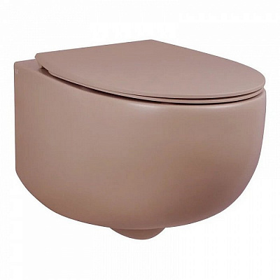 Унитаз подвесной AeT Dot 2.0 с креплениями, коралловый матовый S555T0R0V6142