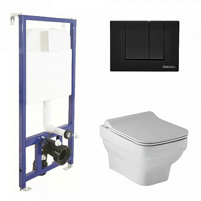 Комплект Berges Novum 043211 инсталляция Novum525 + кнопка S5 SoftTouch черная + унитаз LEVEL Rimless + сидение дюропласт Level Slim SO Комплект Berges Novum 043211 инсталляция Novum525 + кнопка S5 SoftTouch черная + унитаз LEVEL Rimless + сидение дюропласт Level Slim SO