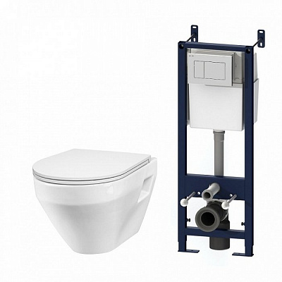 Комплект унитаз с инсталляцией и клавишей Am.Pm Spirit IS301.701738 белый с сиденьем с микролифтом