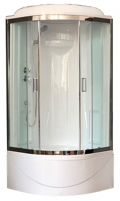Душевая кабина Royal Bath RB90BK1-T-CH 90x90 см двери прозрачные задние стенки белые хром