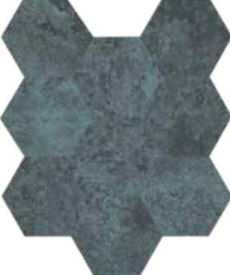 Navy 3D Hexagons 28x34