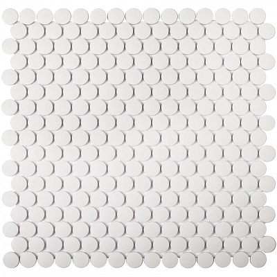 Мозаика Homework Mosaic Penny Round White Antislip 30.9x31.5