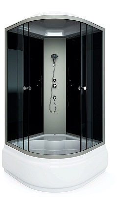 Душевая кабина Arcus Style S-23G 100x100 см двери серые тонированные задние стекла черные