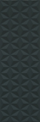 Плитка Диагональ черный структура обрезной 25х75