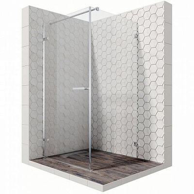 Душевой уголок Ambassador Abner 10011101L 90x90x200 профиль хром, стекло прозрачное