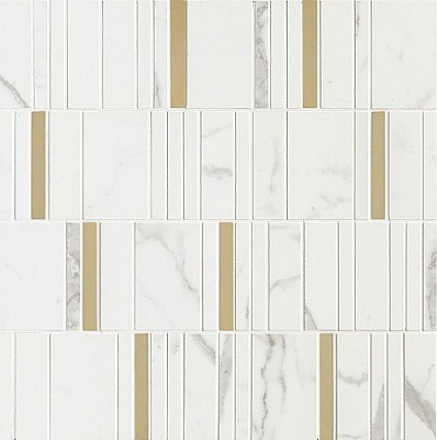 Мозаика Allmarble Wall Statuario Mosaico Barcode Lux 40х40