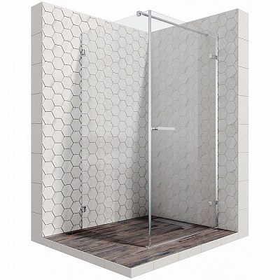 Душевой уголок Ambassador Abner 10011101R 90x90x200 профиль хром, стекло прозрачное