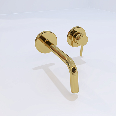 Смеситель для раковины встр., накл. 70мм, излив 175мм, золото,LIGHT Paffoni LIG101HG70