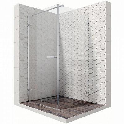 Душевой уголок Ambassador Abner 10011102L 100x100x200 профиль хром, стекло прозрачное