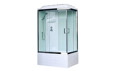Душевая кабина Royal Bath BP RB8120BP6-WT-CH-R 120x80 см правая задние стенки белые дверь прозрачная