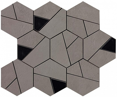 Мозаика Boost Smoke Mosaico Hex Black 25x28.5