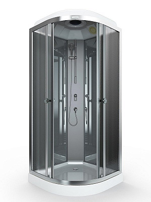 Душевая кабина Arcus AS-101-9 90x90 см фронтальные стекла - серые тонированные задние - матовые серебро