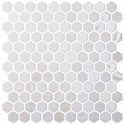 Мозаика Hex Stoneglass Blends Opalo White 30.1x29