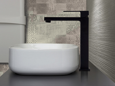 Смеситель для раковины высокий БЕЗ д/к, черный матовый