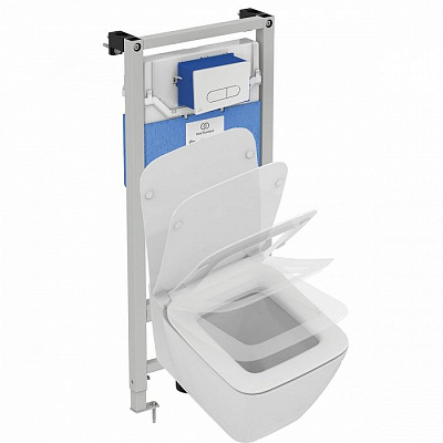 Комплект Ideal Standard Prosys Oleas™ Strada Ii унитаз + крышка-сиденье + инсталляция и пневматическая панель смыва P387001 Комплект Ideal Standard Prosys Oleas™ Strada Ii унитаз + крышка-сиденье + инсталляция и пневматическая панель смыва P387001
