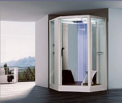 Душевая кабина Orans SR-89106S white 130x130 см с функцией турецкая баня белая