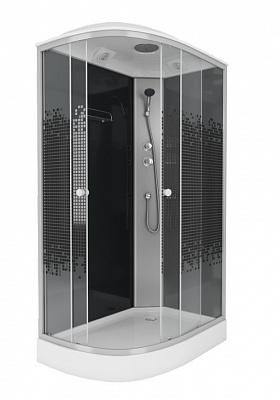 Душевая кабина Niagara Eco NG-4512-08L BLACK 120x80x215 левая стекло мозаика