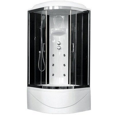 Душевая кабина Royal Bath RB90BK3-BT-CH 90x90 см двери прозрачные задние стенки черные хром