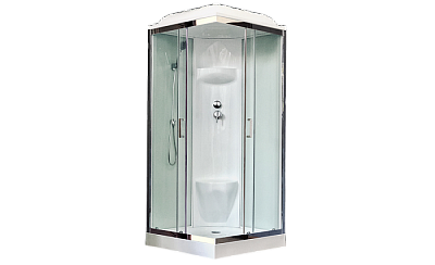 Душевая кабина Royal Bath RB80HP6-WТ-CH 80x80 см дверь прозрачная задние стенки белые