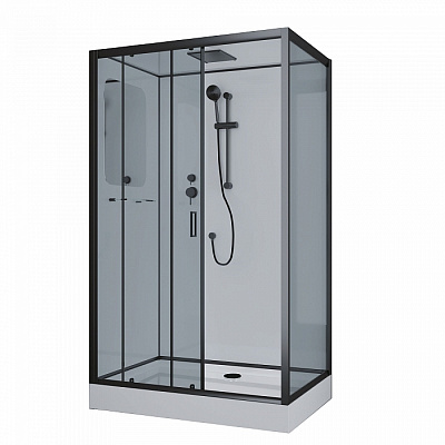 Душевая кабина Niagara Premium NG-6912-01QL BLACK 120х80х210 левая стекло тонированное