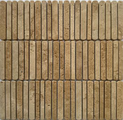 PIX 358 Yellow Travertine, чип 10/12/15*100 мм, сетка 300х305x8 мм, Полированная