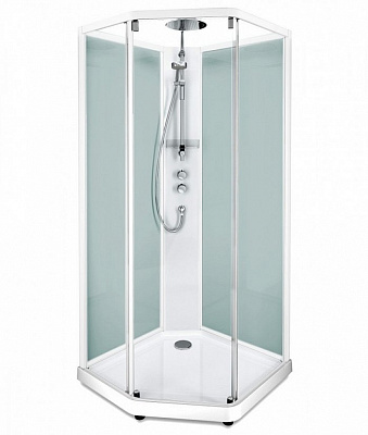 Душевая кабина IDO Showerama 10-5 Comfort 558.201.303 90x90 см стекло прозрачное задние стенки матовые профиль белый