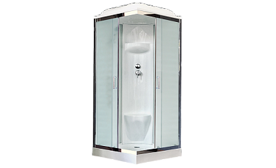 Душевая кабина Royal Bath RB80HP6-WC-CH 80x80 см дверь матовая задние стенки белые