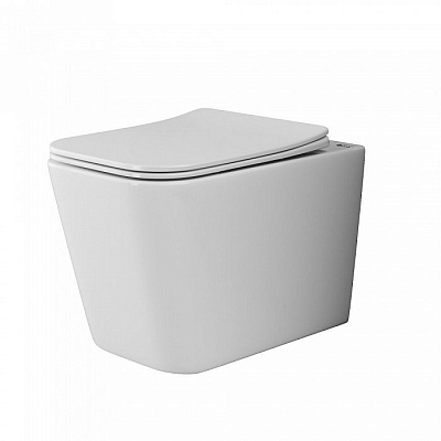 Унитаз подвесной Ceramica Nova Cubic Rimless CN1806 36 x 53 x 37 см безободковый с сиденьем Soft Close