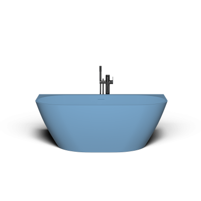 Ванна пристенная Vate Aska 160x85 матовая голубая