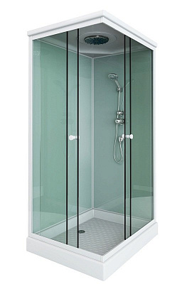 Душевая кабина Arcus Style S-47 100x80 см двери матовые фактурные задние стекла белые матовые