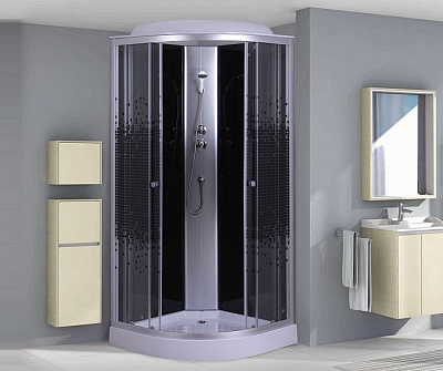 Душевая кабина Niagara Eco NG-4502-08 BLACK 100x100x215 стекло мозаика