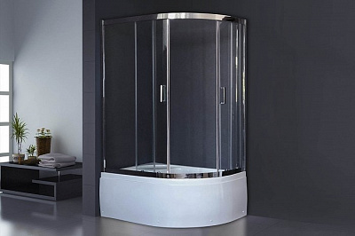 Душевой уголок Royal Bath RB 8120BK-T-CH (прозрачное) L