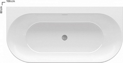 Акриловая ванна Ravak FREEDOM W 166х80 см отдельностоящая
