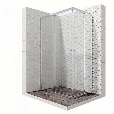 Душевой уголок Ambassador Kingston 14011101 120x80x200 профиль хром, стекло прозрачное