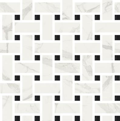 Bianco Statuario Mosaic Intreccio 30x30